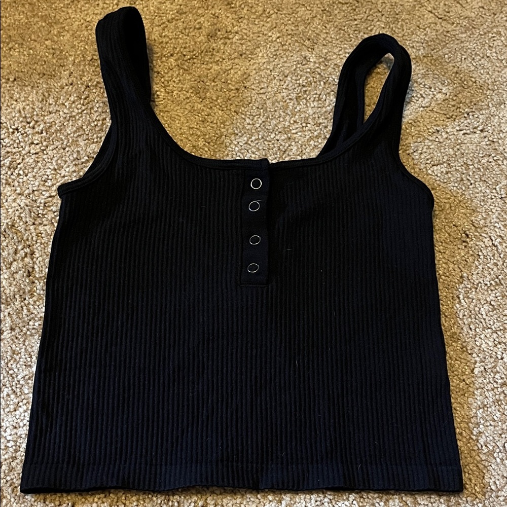 Aeropostale Black Ribbed Tank Top